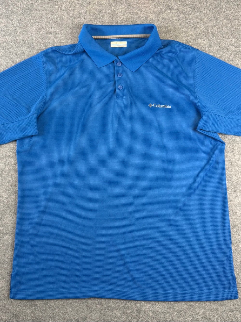Columbia Men’s L Blue Utilizer Polo Shirt Omni‑Wick Hiking Fishing Golf